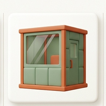Cabina di registrazione arancione