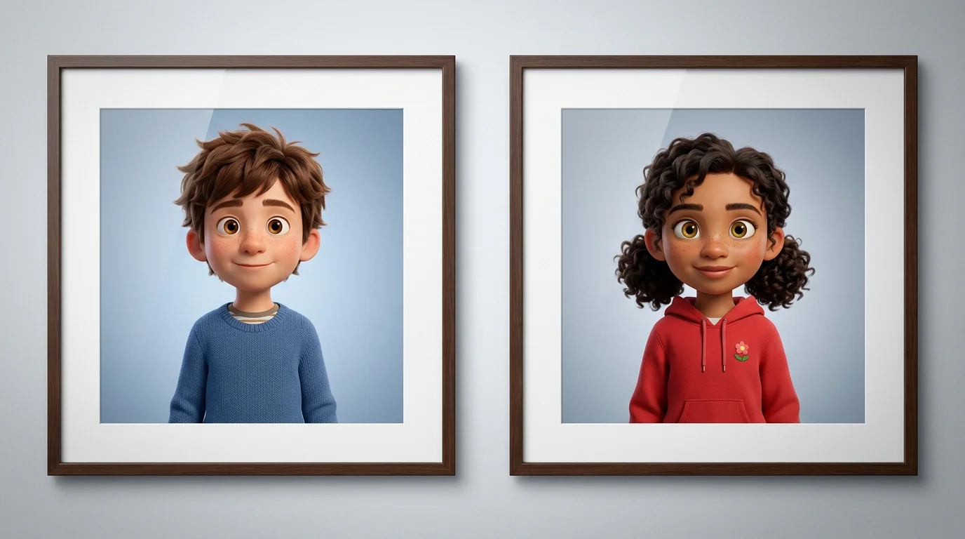 Clean waist-up studio reference portraits demonstrating optimal framing for Hotel Lobby AI